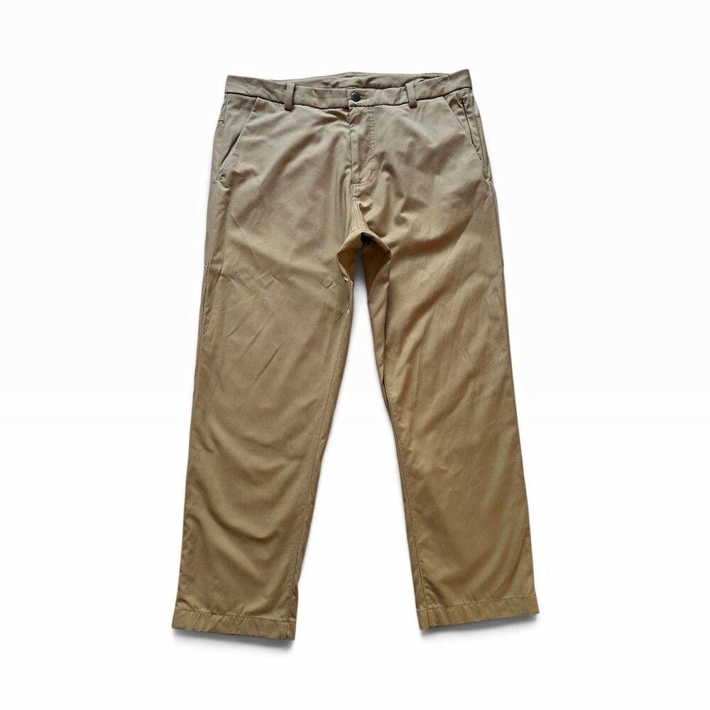 Lululemon Commission Classic Fit Chino Pants Men’s 34 Khaki Cropped Golf Office